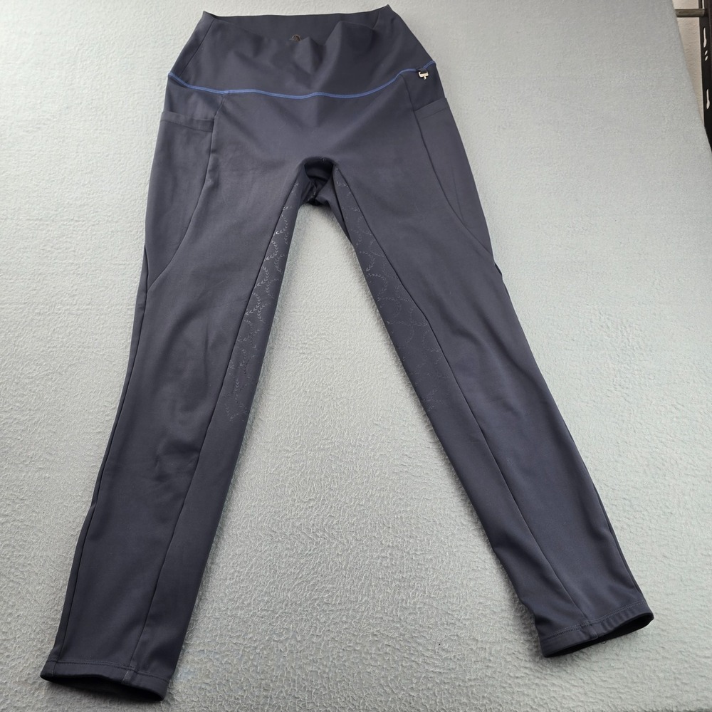 Horze Equestrian Leggings Womens 30 Charcoal Gray Stretch Gym Fitness Training
